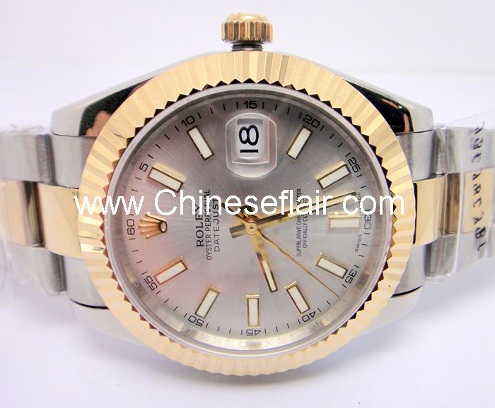 Fake Rolex Datejust II Watch Oyster 2-Tone Silver Dial Watch